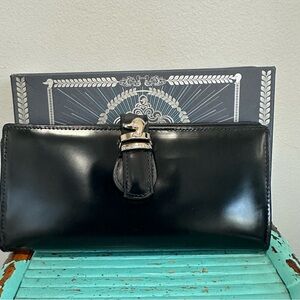 NEW Vintage Gentleman Duck Patent Leather Black Wallet